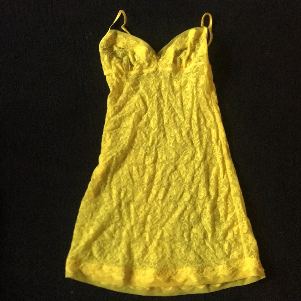 Bright Yellow Lace Chemise from Victoria's Secret